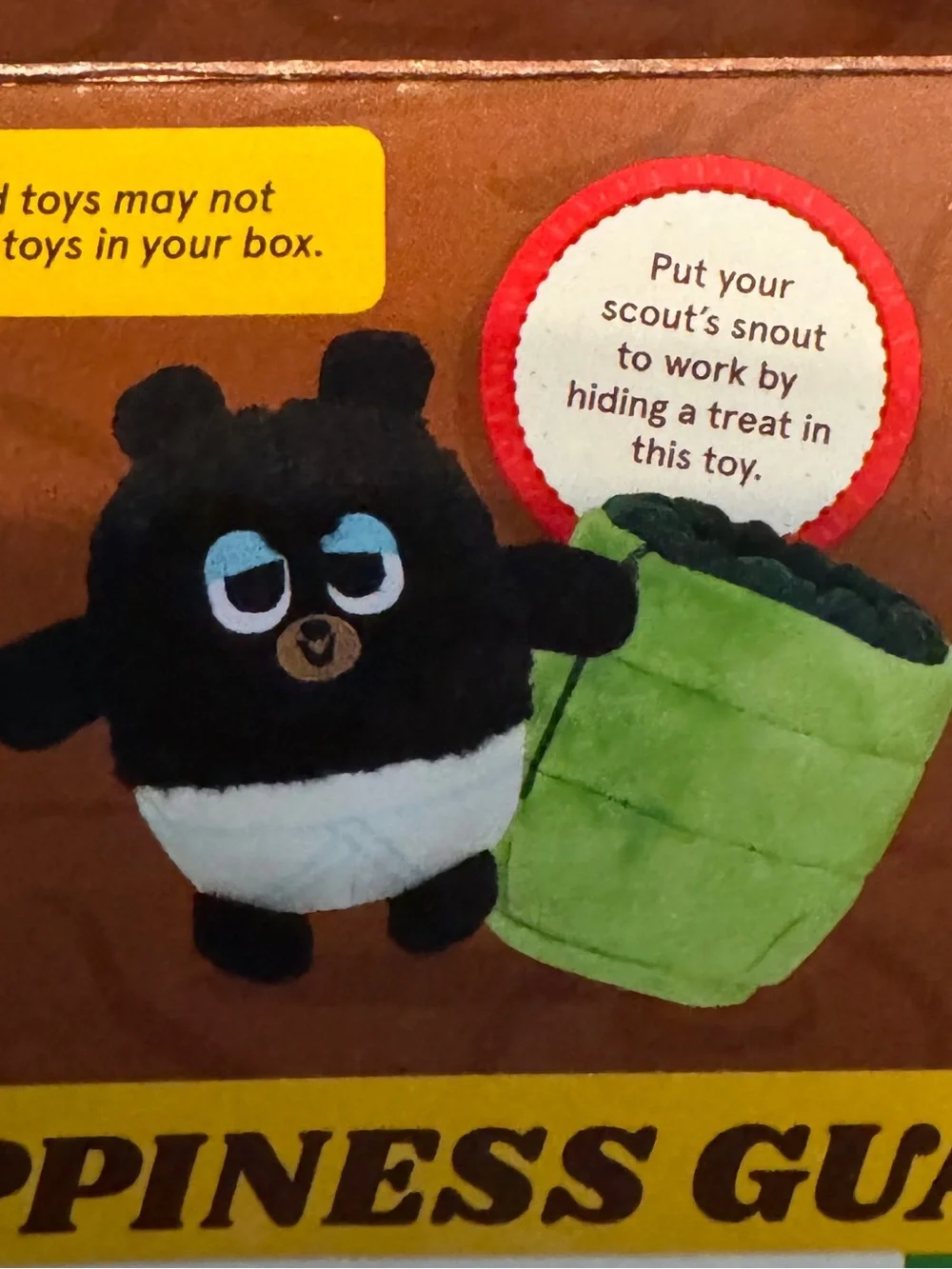 Bark ‘Cubby Roll’ Black Bear Plush Dog Toy